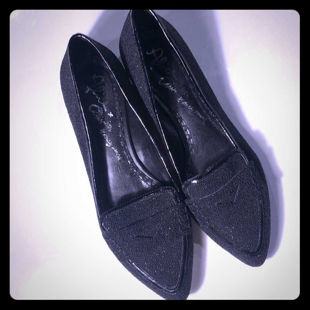Alice + Olivia Black stunning Textured Loafers